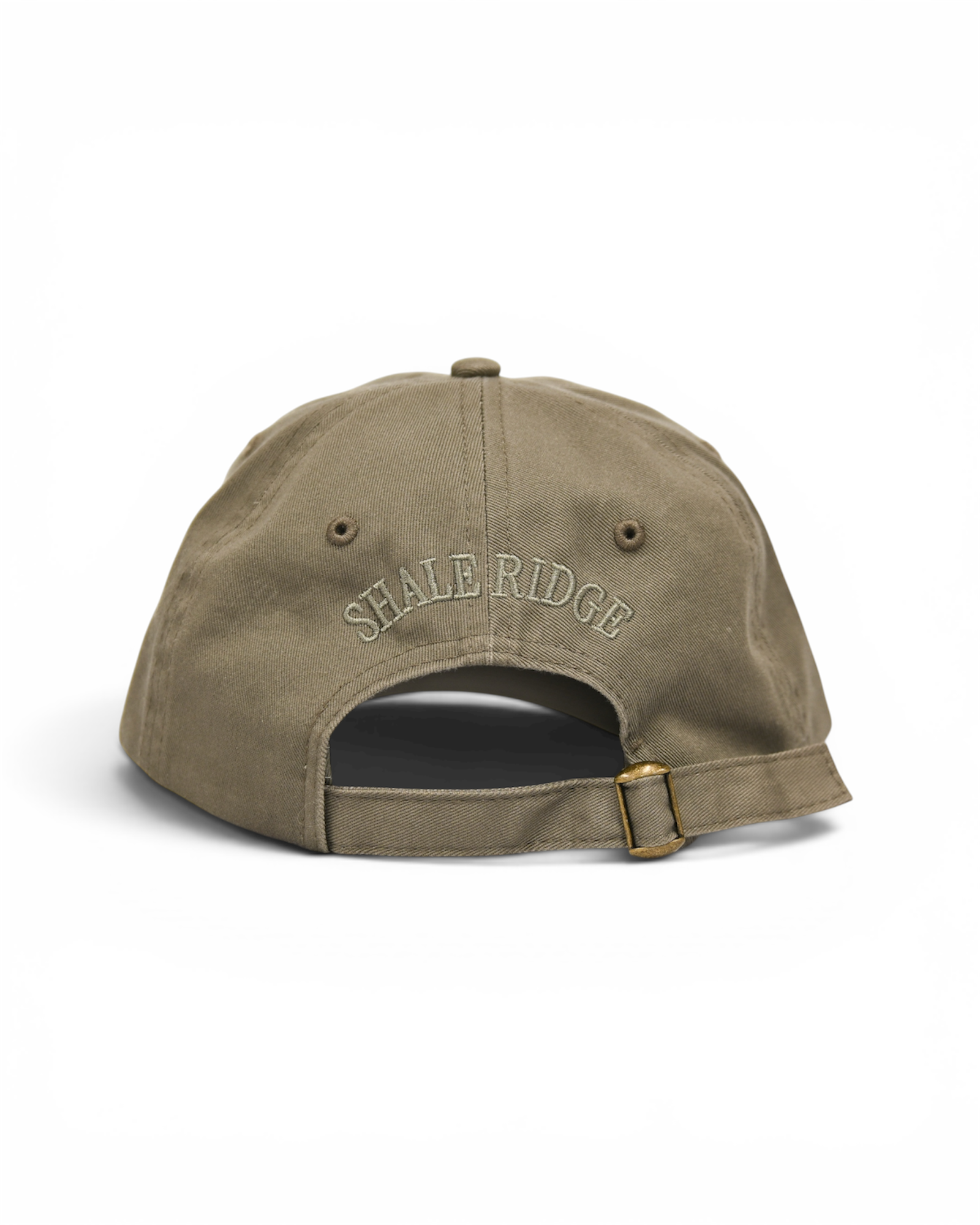 Olive cap with 'Estate of Mind' text on a white background