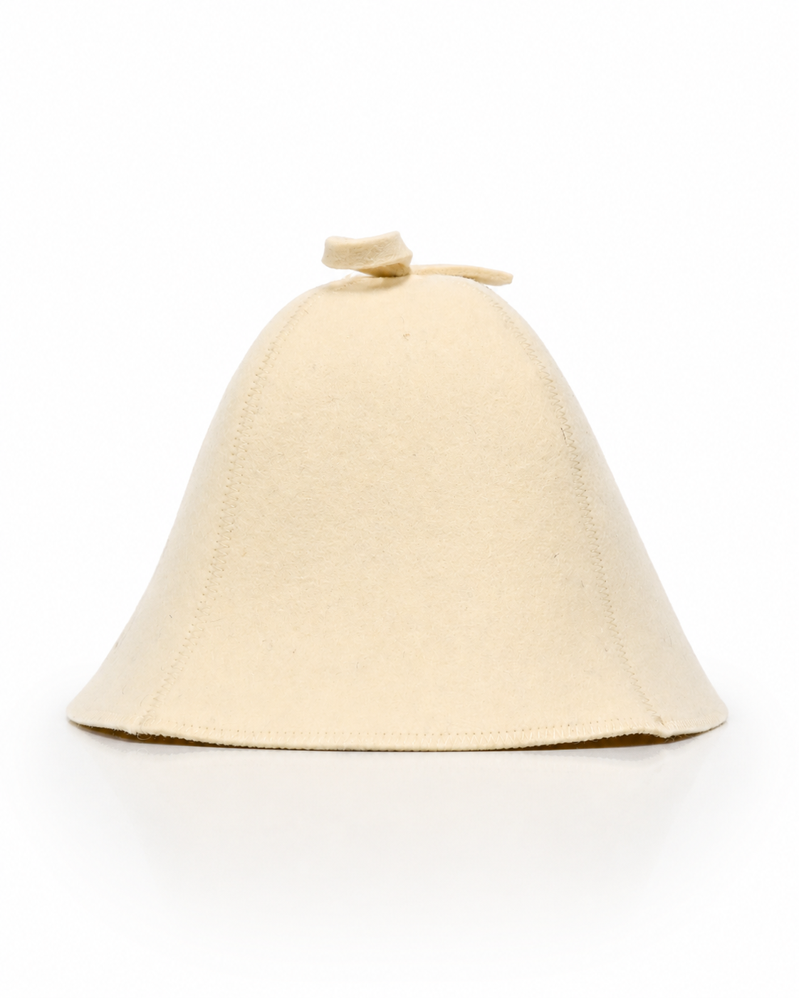 Cream sauna hat on a white background