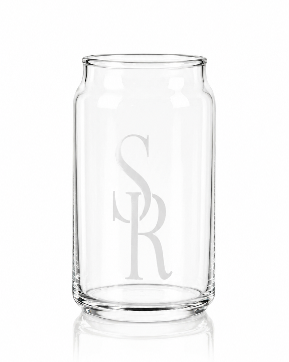 A single SR-branded cider can glass
