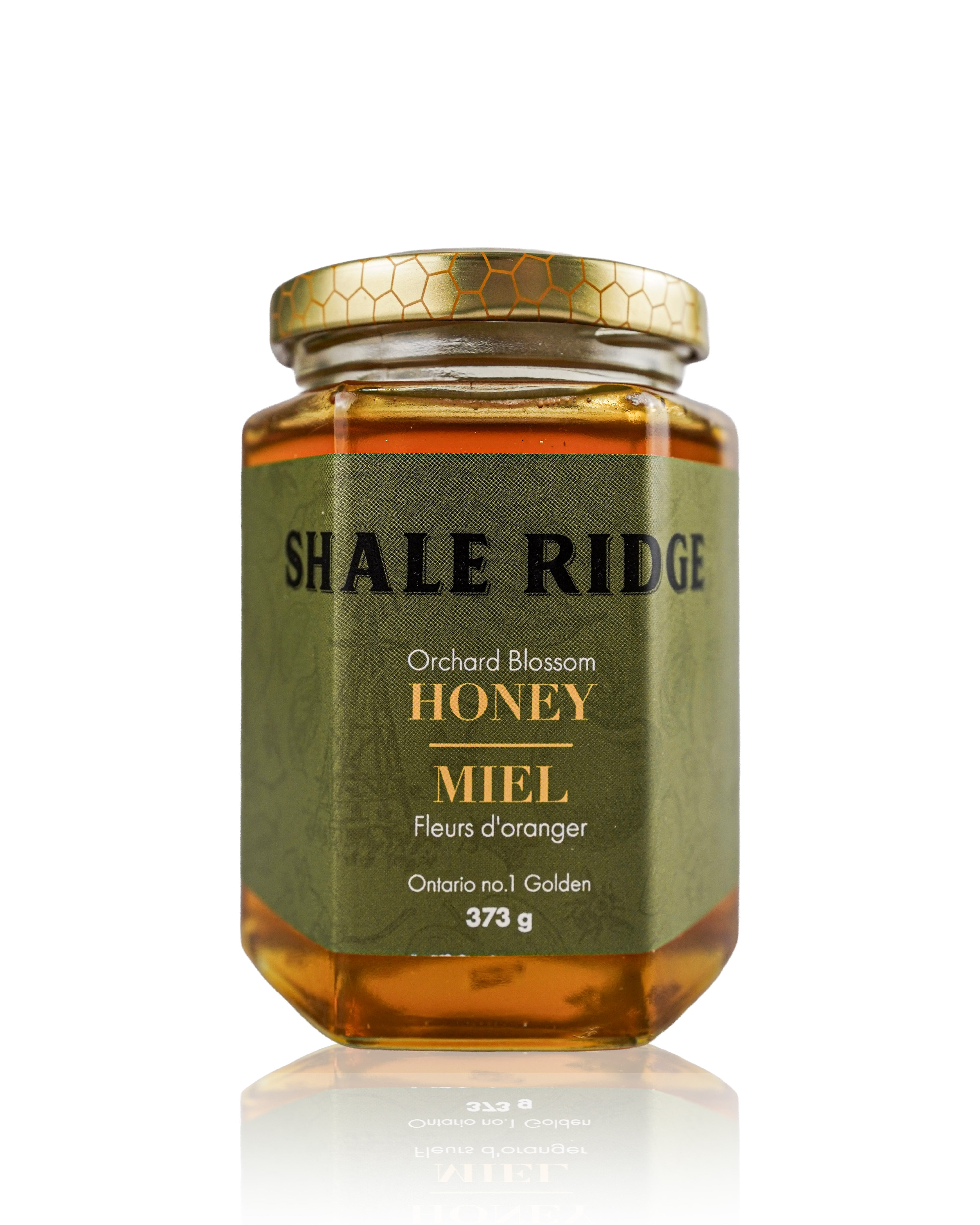 A single jar of Shale Ridge Orchard Blossom Honey